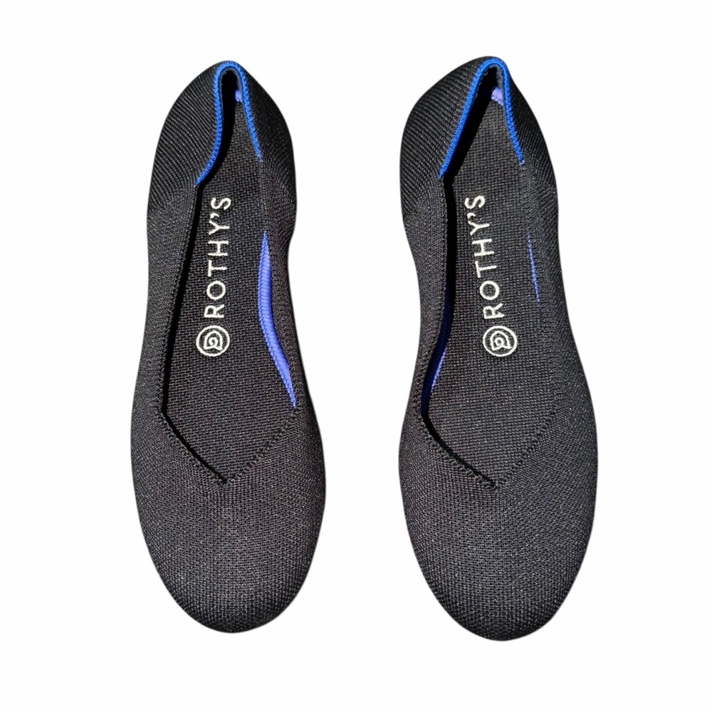 Rothy's The Flat Black Knit Round Toe Ballet Flats Women's Size 8